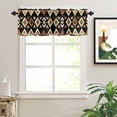 thumbnail image 2 of Brown Geometric Valances for Windows Vintage National Style Rod Pocket Curtain Valance Window Treatment Short Curtains for Kitchen Living Room, 58"x16", 2 of 5