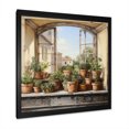 thumbnail image 2 of Designart "Charm of Italian Potteries Window" Farm Framed Wall Art Decor - Country Brown Farm Windows Living Room Framed Canvas Art, 2 of 6