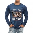 thumbnail image 5 of FINALGANG Mens Long Sleeve American 250th Anniversary TShirts American Flag Print Casual Crewneck Tees For Independence Day Celebration Daily Wear Blue S, 5 of 5