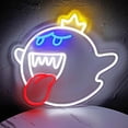 thumbnail image 1 of Letrero de neón King Boo The Ghost Face, luz LED de neón Mario, lámpara de acrílico para decoración de sala de juegos, accesorio de luz para juegos, regalos para decoración de habitación de niño, 1 of 7