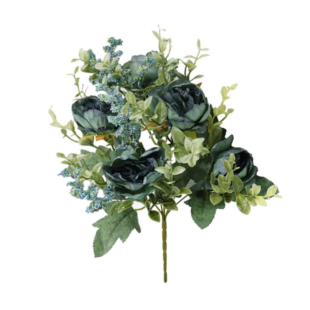 Billuyoard Ramo de flores de peonía artificial de 5 cabezas, decoración de simulación, ramo de peonías de tela para el hogar y la Oficina, Flores artificiales