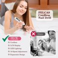 PELCAS Cordless Nail Drill, 10 Speeds Professional Electric Nail File