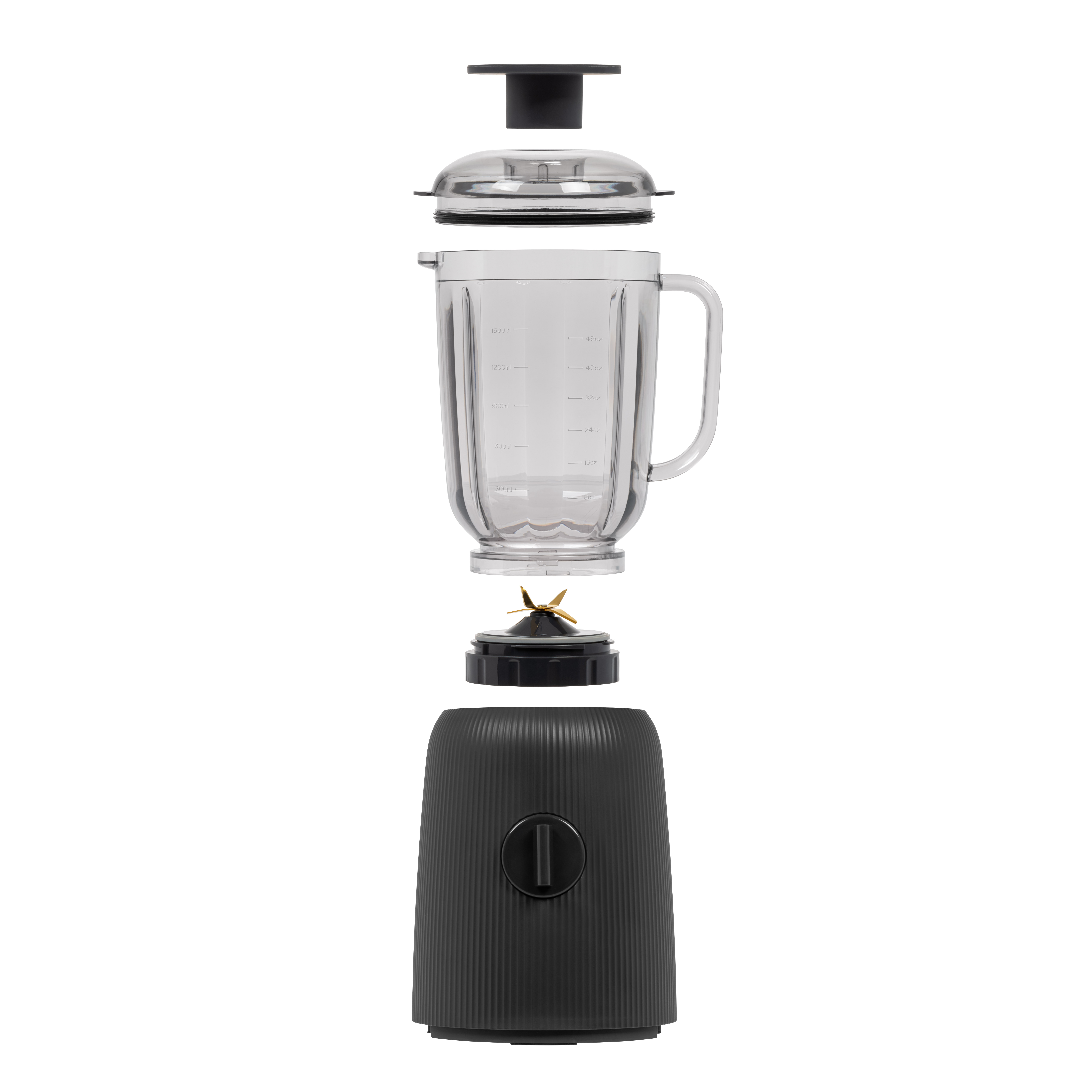 IRIS USA 3-Speed High-Power Professional-grade Countertop & Kitchen Blender - 50 oz Tritan Jar, Titanium-Coated Stainless Steel -Blades, Charcoal Black -for Smoothies, Frozen Drinks, Protein Shakes