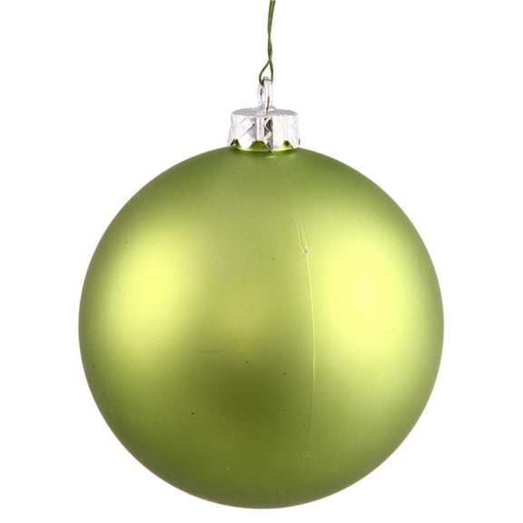 Vickerman N592513DMV Lime Matte UV Drilled Cap Ball Ornament, 10 in.