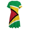 thumbnail image 5 of Flag of Guyana.National Flag of Guyana Dress Fashion Beach Short Sleeve Dresses Female Party Printed Sundress, 5 of 7