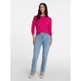 thumbnail image 3 of Time and Tru Women's Crewneck Sweater with Long Sleeves, Lightweight, Sizes XS-XXXL, 3 of 6