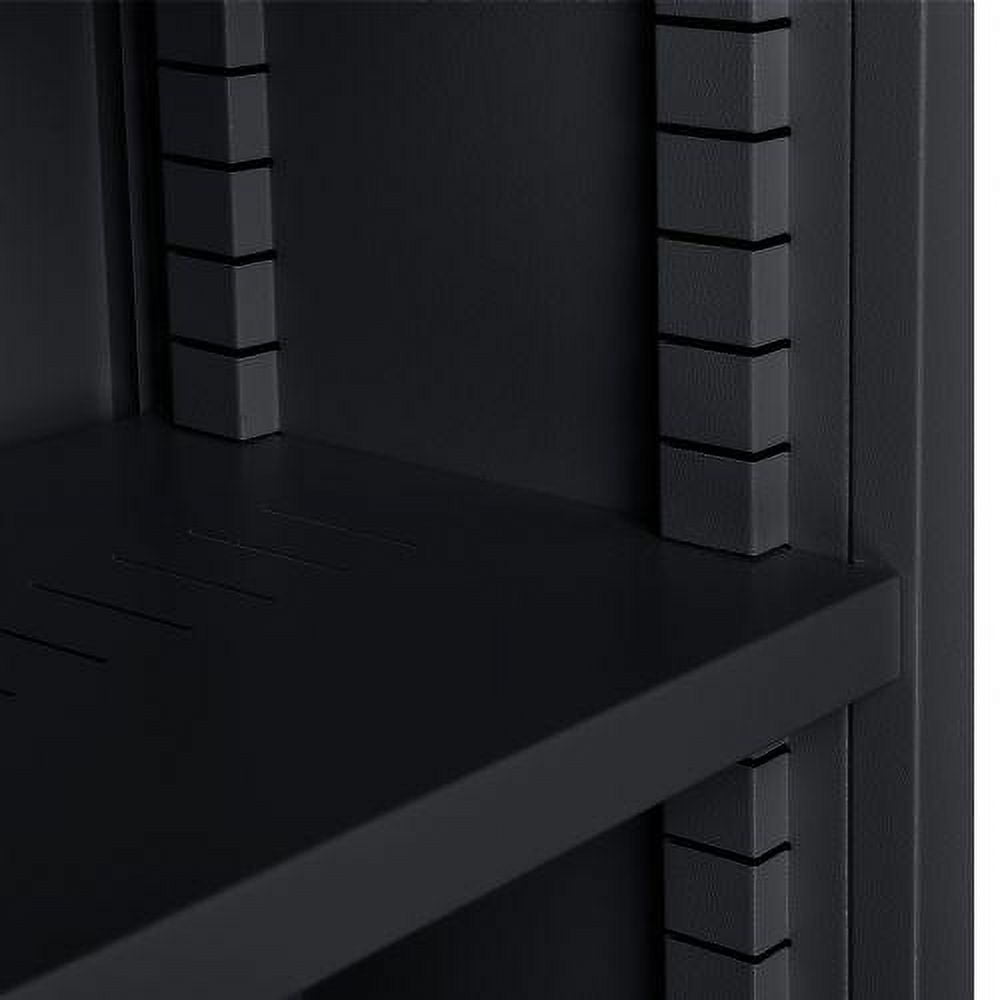 All Steel Bookcase 36" W x 12" D x 60" H Black 5 Openings