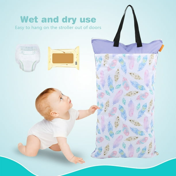 Bolsa para panales de tela humeda seca colgante grande impermeable insertos para bebe bolsa de almacenamiento de ropa sucia para panales EF203 Walmart en linea