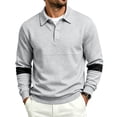 thumbnail image 5 of Polo Shirt Men Long Sleeve Casual Dress Pullover Sweatshirts for Men | Collared Button Golf Polos, Soft Stretch Fabric Regular Fit, Casual Business Fall Clothes, 5 of 6