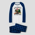 thumbnail image 3 of Family Matching Christmas Pajamas Blue Plaid with On the Naughty List Design, Sizes NB to 6XL with Pet Outfit, 3 of 7