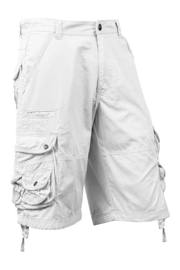 Mens Premium Utility Loose Fit Twill Cotton Multi Pocket Cargo Shorts Outdoor Wear