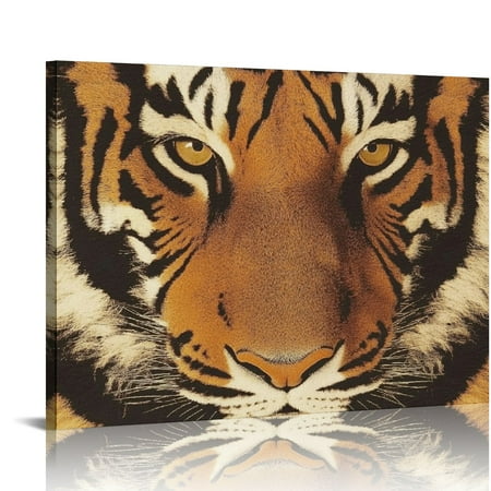

FUMJ Tiger Stripes Bengal Tiger Canvas Wall Decor for Bathroom Living Room Bedroom Home Office - 20x16 in / 16x12 in 20x16in