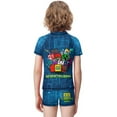 thumbnail image 3 of Geometry Dash Geometry Dash Geometry Dash Boys Two Piece Rash Guard Swimsuits Kids Short Sleeve Swimwear Sets Bathing Suit, 3 of 7