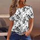 thumbnail image 1 of Puntoco Liquidación de camisetas cortas para mujer Camiseta estampada informal y de moda para mujer con cuello redondo y manga corta, 1 of 4