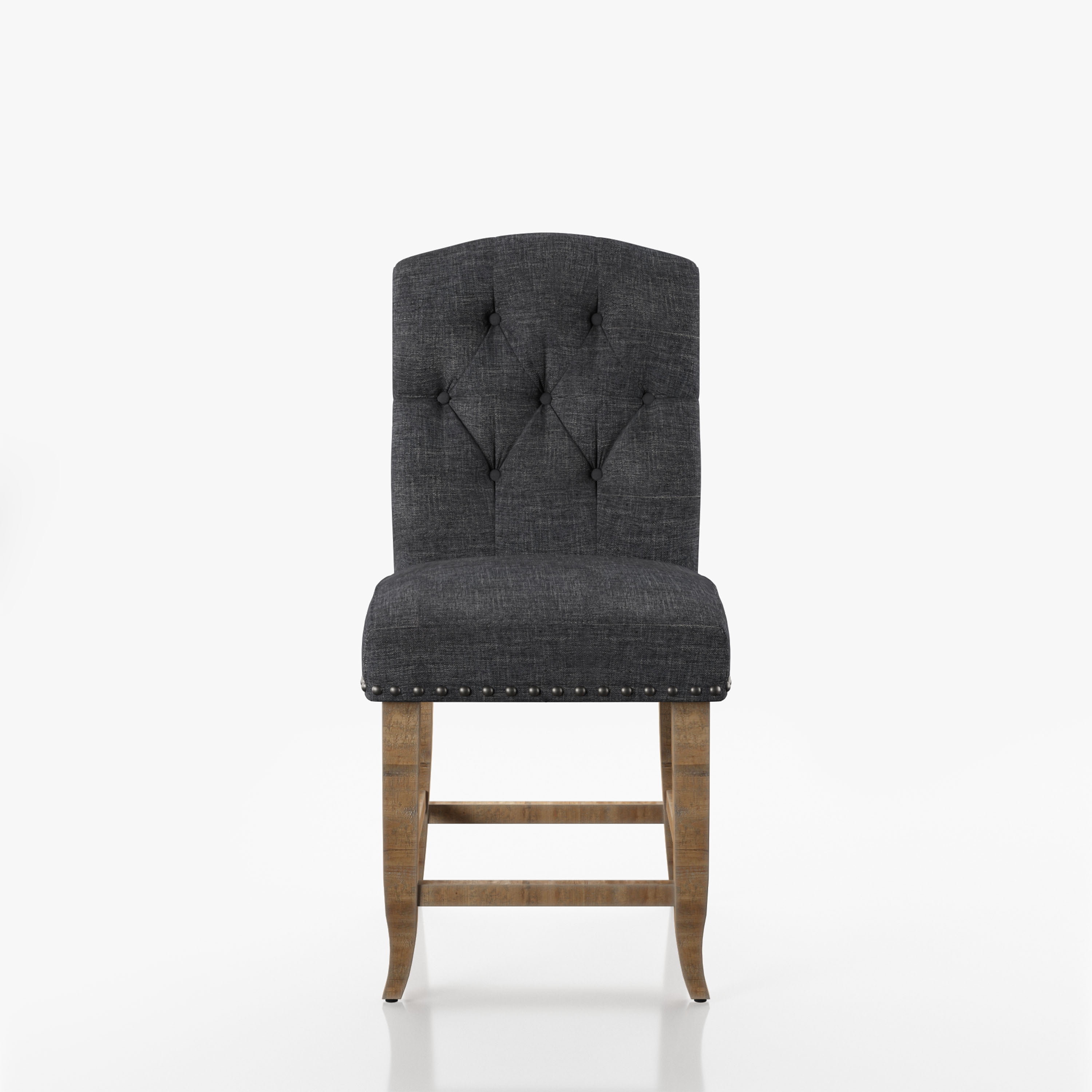 Furniture of America Roseanne Counter Height Chairs - Set of 2, Dark Gray