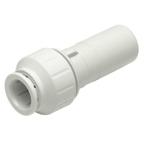 John Guest Reducer,1 x 3/4 In.,Tube,PEX,White PEI063628