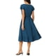 thumbnail image 3 of Vestido Casual de Verano para Mujeres INSPIRE CHIC con Bolsillos, Manga Corta con Volantes, Cuello Redondo, dobladillo con Volantes, Midi, Talla M, Azul, 3 of 6