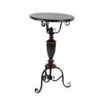 thumbnail image 6 of Decmode - Vintage Style Black Metal End Table with Red Accents & Scrolled Base, Small Round Accent Table, Black Side Table with Tripod Base, 17” x 29”, 6 of 7