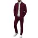 thumbnail image 4 of Ceisia Men's Slim Fit Waffle Knit 2-Piece Set Long Sleeve Zip-Up Jacket with Elastic Waist Drawstring Pants Gifts, 4 of 6