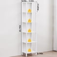 thumbnail image 2 of LELELINKY 6-Tier Tall Wooden Bookshelf with Storage, Industrial Modern Bookcase for Small Spaces, Living Room, White, 2 of 7