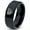 Black Bevel Polish Tungsten, variant on Tungsten American Heart Shaped Flag Band Ring 8mm Men Women Comfort Fit Black Dome Polished