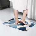 thumbnail image 4 of Blue White Gold Hexagon Marble Pattern Flannel Non Slip Door Rugs,Washable Door Mats Indoor,Decorative Door Mats,Dirt-Resistant and Absorbent Doormat for Entrance,Bedroom,Kitchen,Bathroom,23.5"x16", 4 of 5