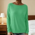 thumbnail image 2 of Women's Boat Neck Pullover Sweatshirt Long Sleeve Casual Loose Fit Hoodless Top Comfortable Daily Wear Basic,Size:L, 2 of 5