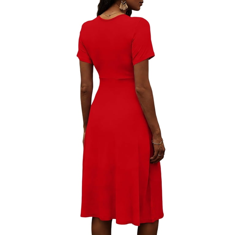 red dress with tummy control Modal Tummy Control Midi Dress | Seamless Shapewear