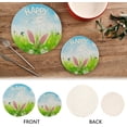 thumbnail image 4 of GZHJMY Easter Cute Bunny Trivet Pot Holder, Round Woven Potholders Set 2PCS-Braided - Coasters - Table Mats 307 for Kitchen Pans Bowl Teapot, 4 of 7