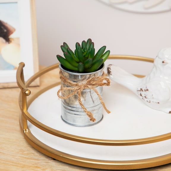 Northlight 5" Pachyveria Succulent Artificial Potted Plant - Green/Silver