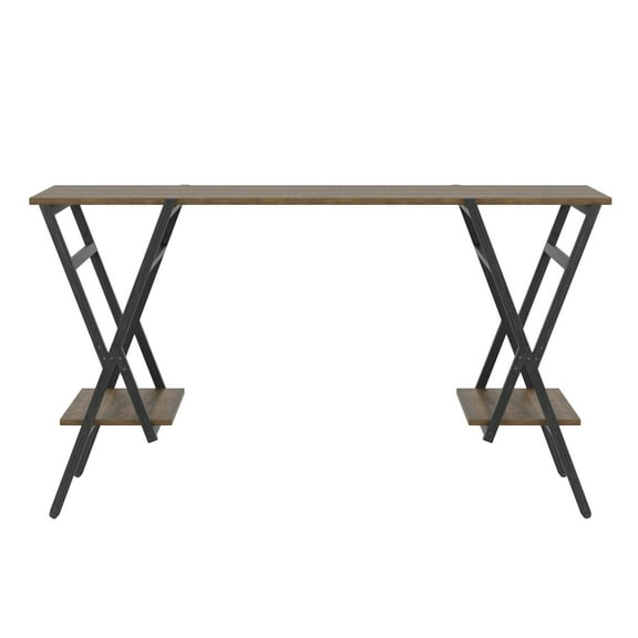Furniture of America Asher Metal 54-in Storage Writing Desk, Gun Metal