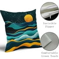 thumbnail image 4 of Green Boho Pillow Covers 18x18 Inch Set of 2 Mountain Nature Landscape Night Sky Throw Pillow Covers Linen Modern Outdoor Pillow Cases Square Cushion Covers For Sofa Couch Bed Indoor Home Decor, 4 of 6