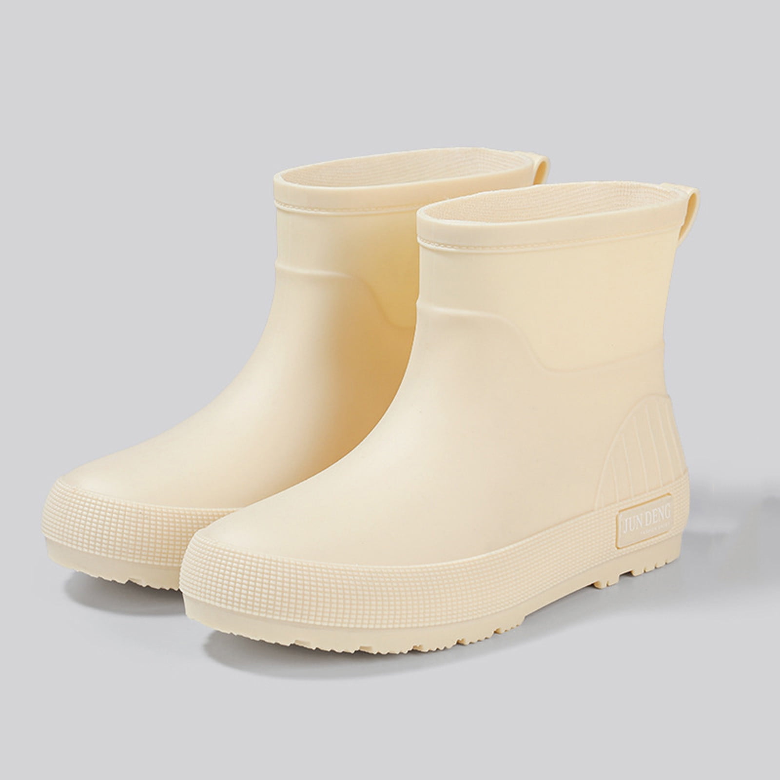 Msgweeeg Black Boots for Women Ankle Boots Women's Short-Top Waterproof and Outdoor Fall and Winter Comfortable Height-Increasing Heel Rain Boots