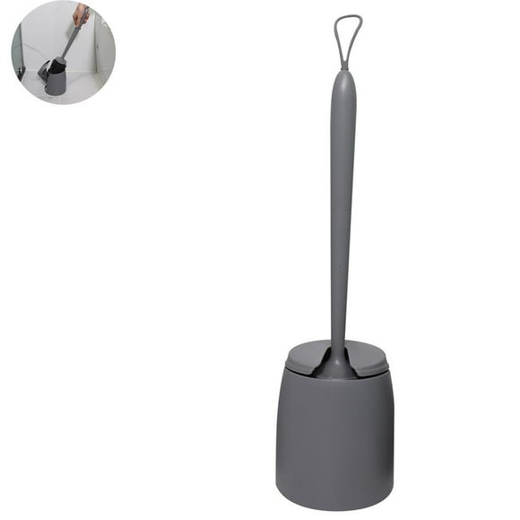 Toilet Brush and Holder Silicone Toilet Bowl Brush Cleaning Restaurant Tool Kit Non-Scratch Toilet Scrubber Cleaning Toilet Brush with Lid