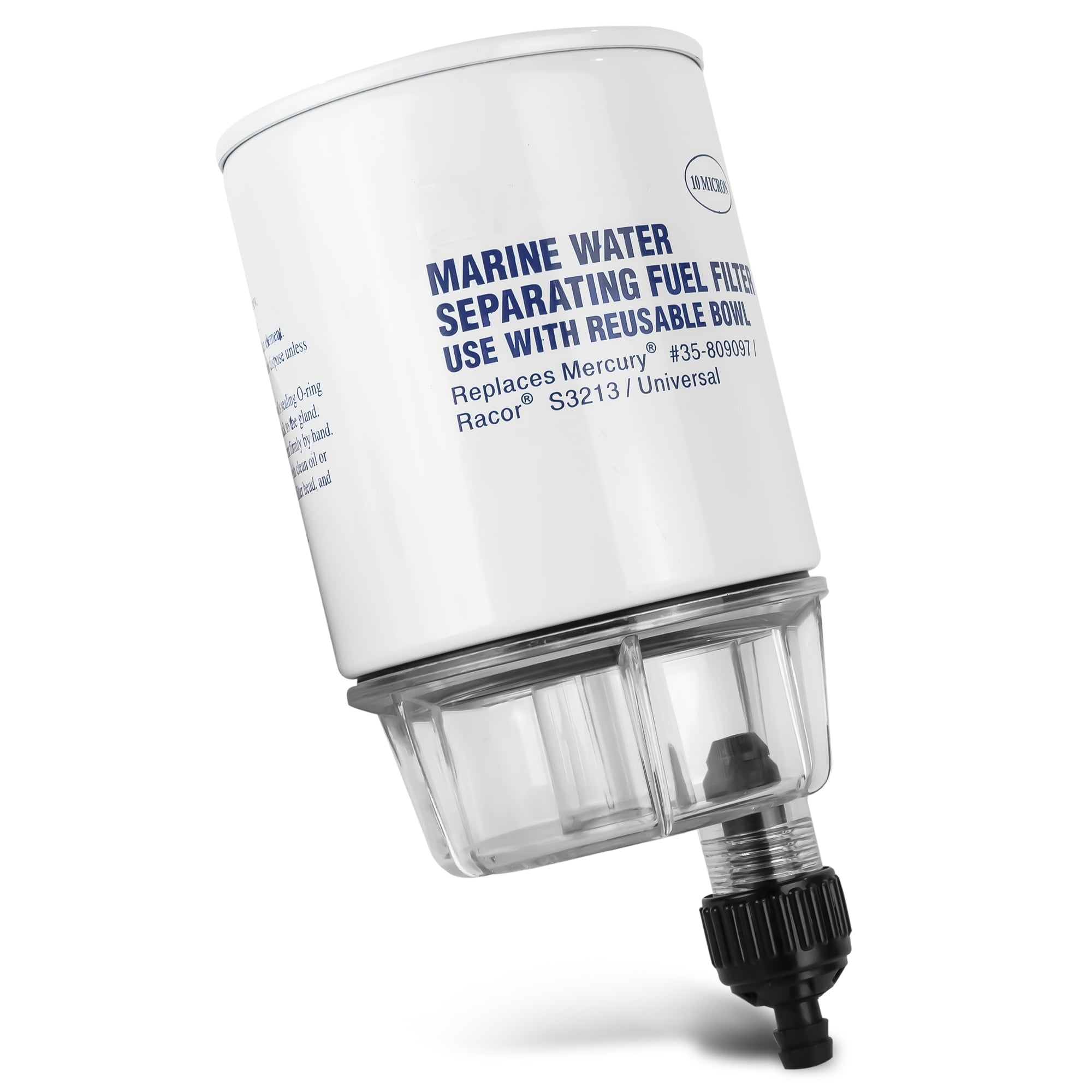 SeaSense Universal Water Separating Fuel Filter with Reusable Bowl 