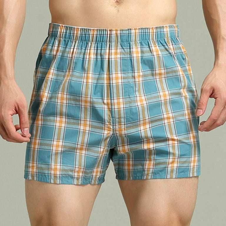 Lopecy-Sta Men Casual Fashion Patchwork Plaid Shorts and Leggings Boxers  Briefs Underwear Men's Underwear Boxer Briefs for Men Mint Green Deals