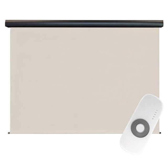 Keystone Fabrics O80.68.70 6 x 8 Pi. Ombrage Extérieur Motorisé Rechargeable avec Cantonnière de Protection - Blanc Plam