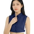 thumbnail image 6 of Women's Denim False Collar, Detachable Layering Dickey for Sweaters and Blouses, Button Down Decorative Collar to Refresh Tops and Dresses-Dark Blue, 6 of 8