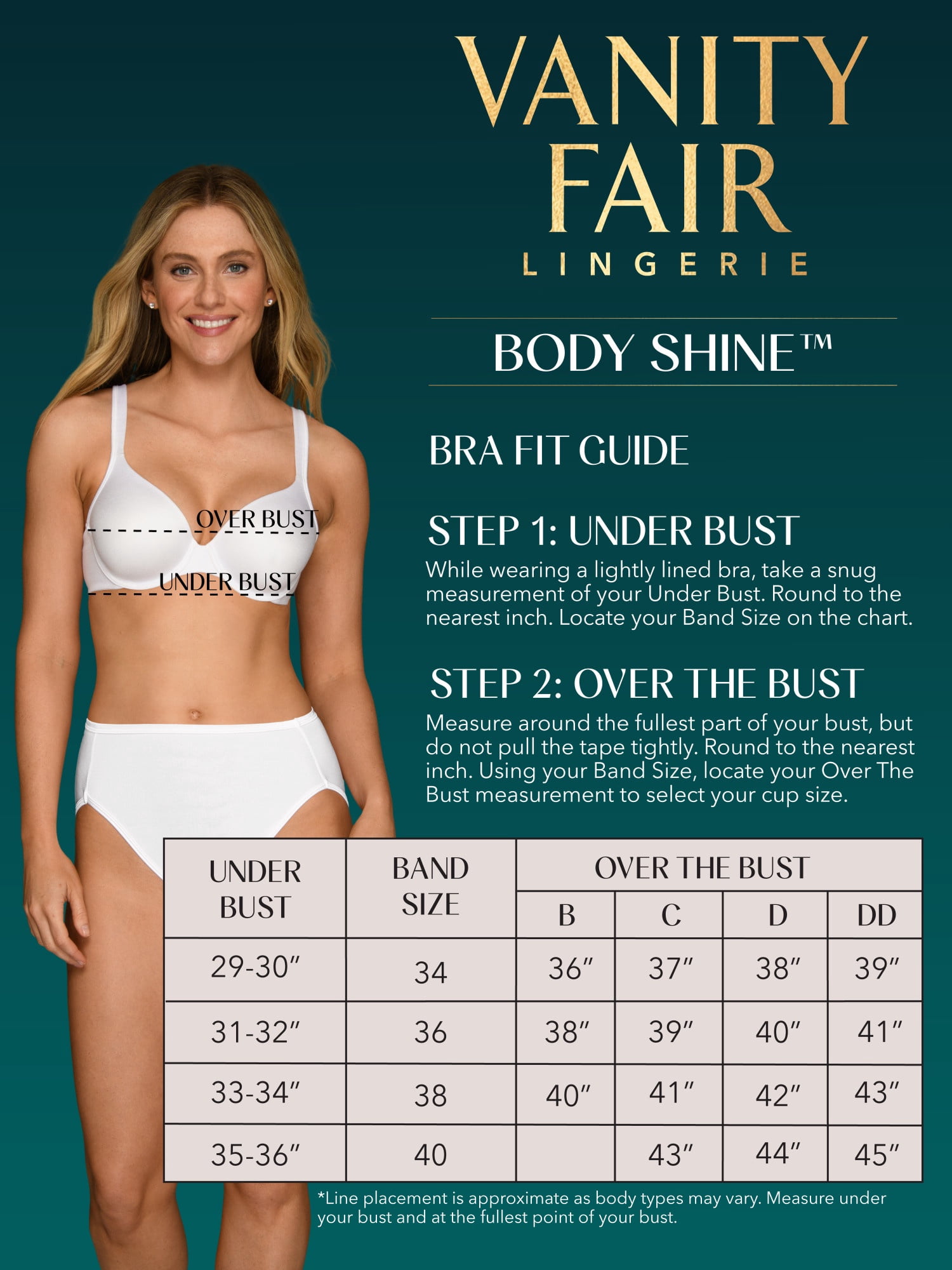 Vanity Fair Lingerie Women's Body Shine Full Coverage Underwire Bra, Style 75298