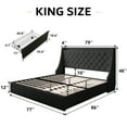 thumbnail image 6 of Virans King Bed Frame with 4 Storage Drawers & Charging Station, Upholstered Platform Bed Frame with Wingback Storage Headboard,No Box Spring,Black, 6 of 8