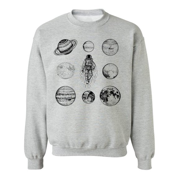 Planets Around An Astronaut Sweatshirt Men -Image by Shutterstock, Male 4X-Large