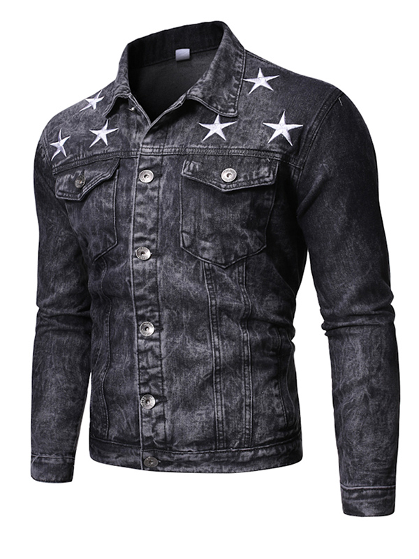 denim jacket stars black