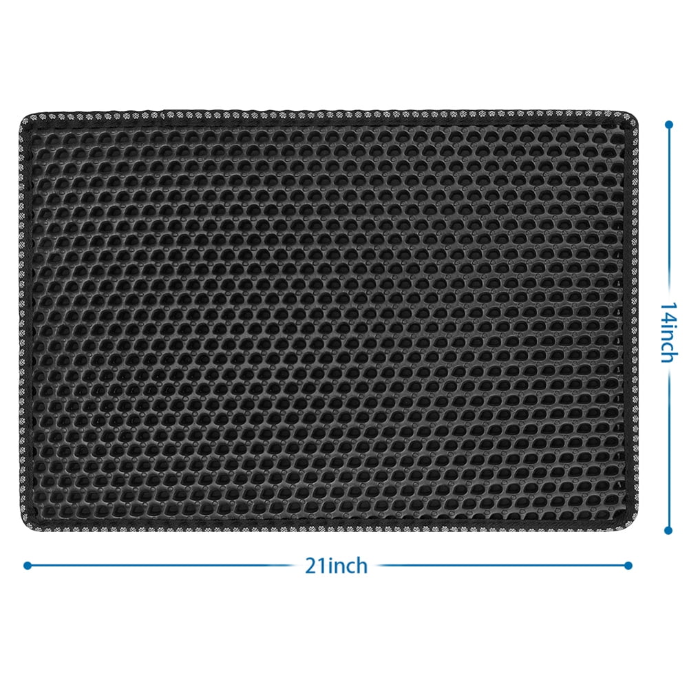 2-Layer Cat Litter Mat Litter Trapper Black Traps Litter from Box, Soft on Kitty Cat Paws Honeycomb Double-Layer, Helps to Waste Less Litter on Floors Size 21" X 14" 2-Layer Cat Litter Mat Litter Trapper Black Traps Litter from Box, Soft on Kitty Cat Paws Honeycomb Double-Layer, Helps to Waste Less Litter on Floors Size 21" X 14"