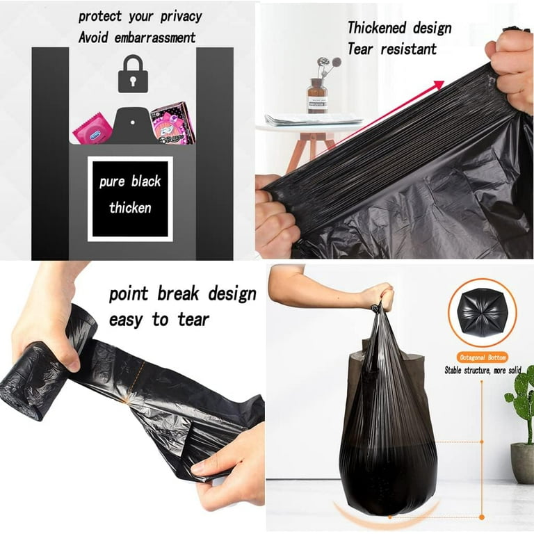 Trash Bags, 4 Gallons 100 Counts Small Garbage Bags for Office,  Kitchen,Bedroom Waste Bin, 15
