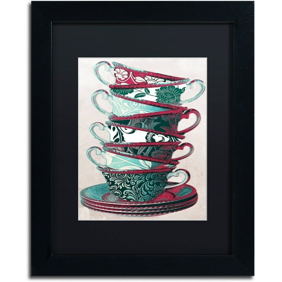 Trademark Fine Art "Afternoon Tea III" Canvas Art by Color Bakery Black Matte, Black Frame