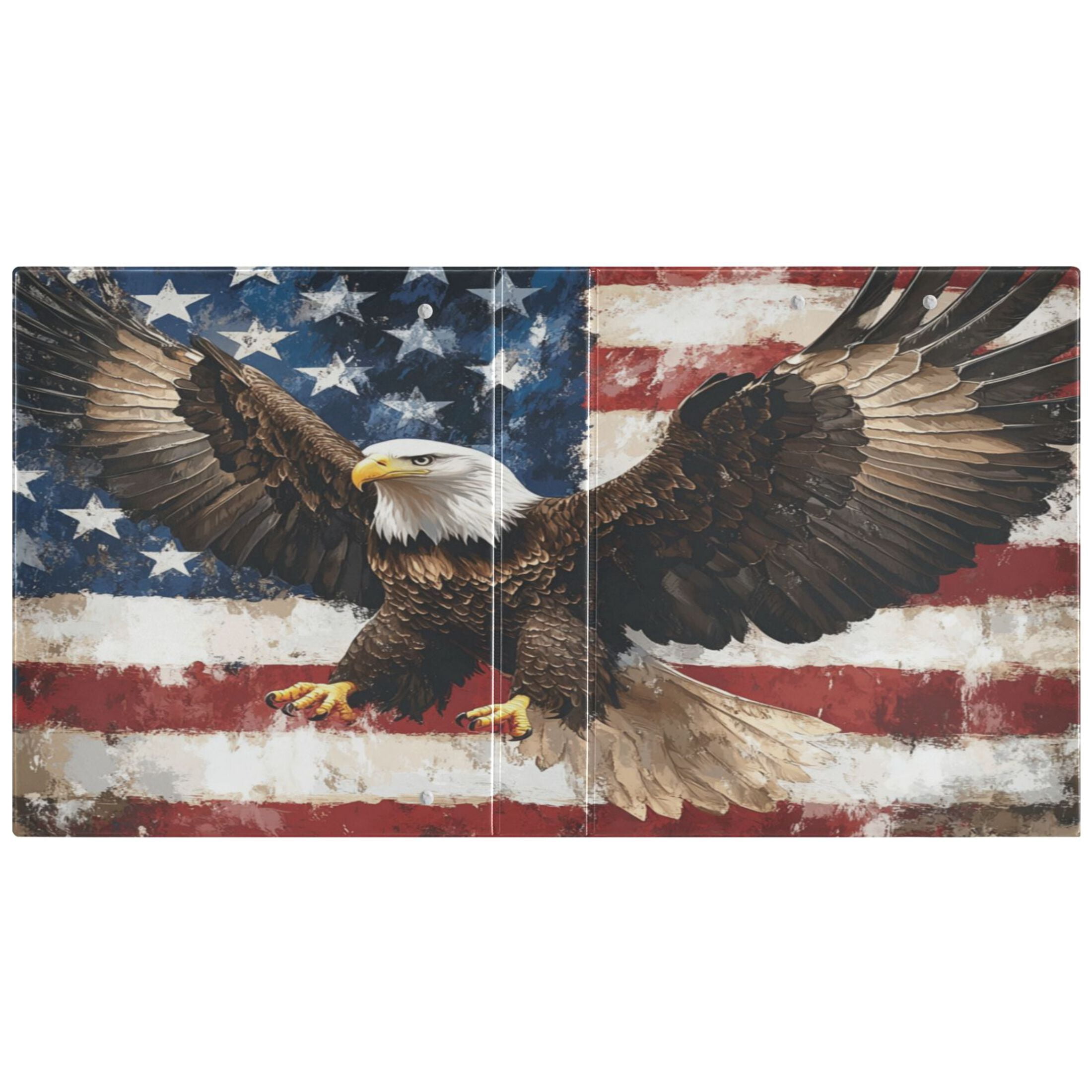 WOBOGO American Patriotic Faith File Folders Extra Large Capacity to Hold 200 Sheets of Documents Hard Shell Ring Binder for School Home Office