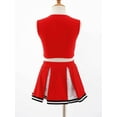 thumbnail image 4 of YEAHDOR Kids Girls Cheer Leader Dance Outfit Halloween Carnival Party Cheerleading Uniform Tank Top with Pleated Skirt Set Red 6, 4 of 7