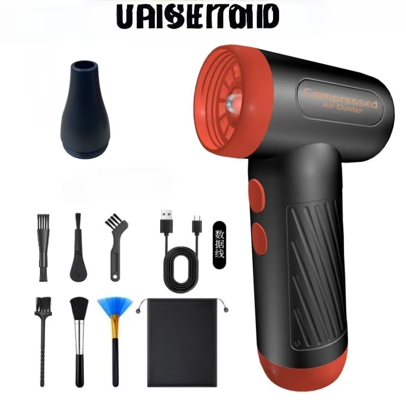 Handheld Hair Dryer 11V 40W High Power Wireless Portable Brushless Motor Lighting Multifunctional Fan(Black Orange-A03)
