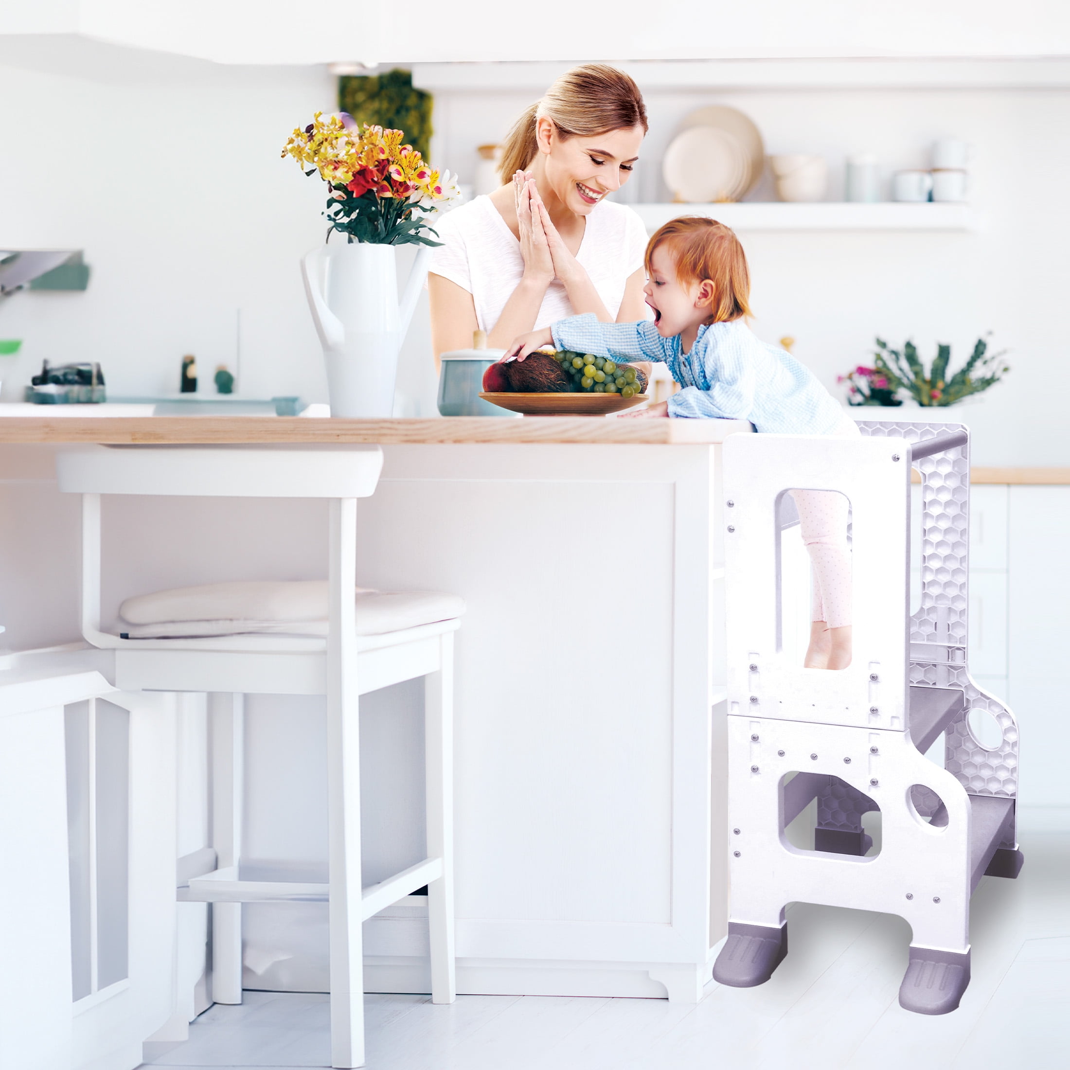 CORE PACIFIC Kitchen Buddy 2-in-1 Stool for Ages 1-3 safe up to