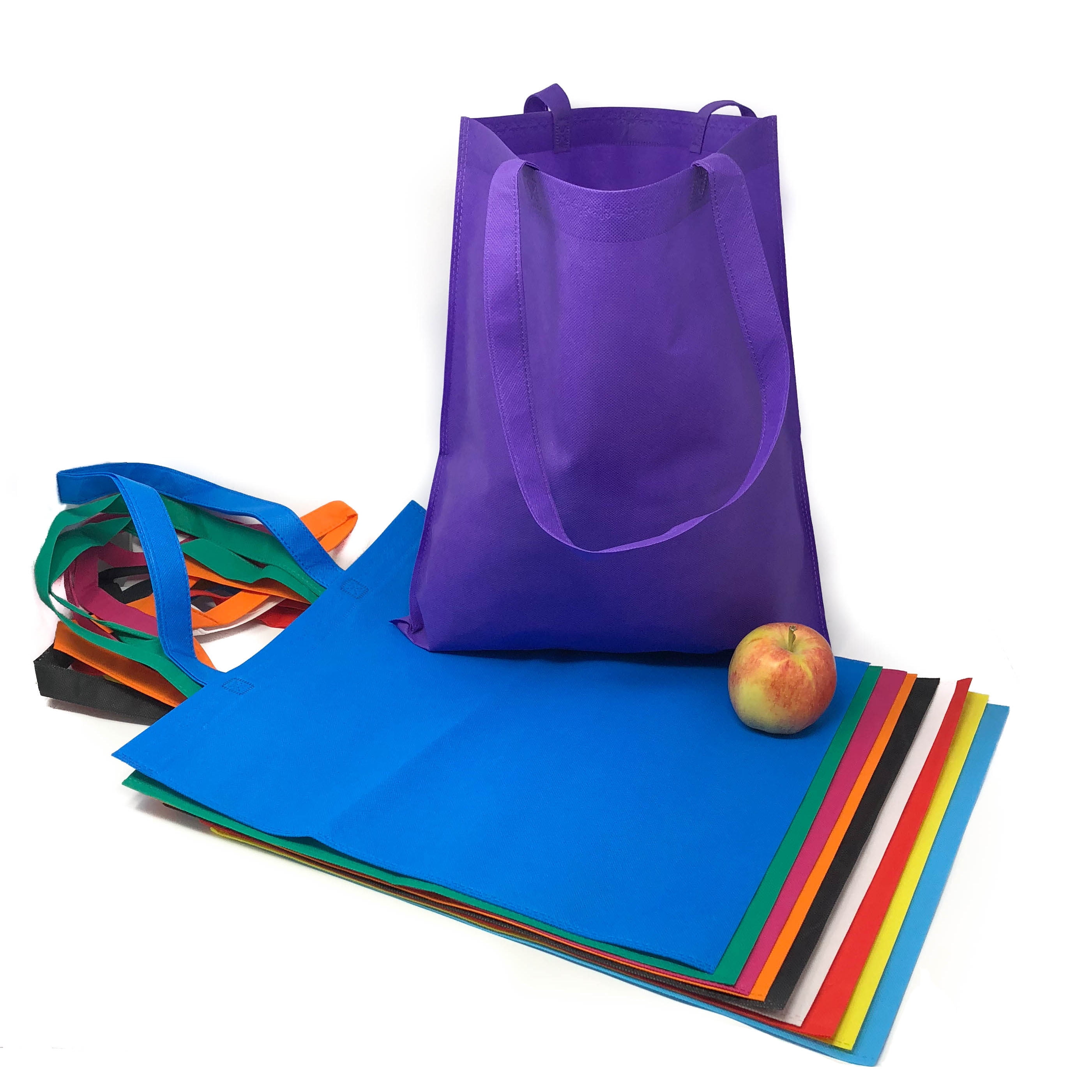 50 Large Tote Bags Bulk Assortment, Nonwoven Polyester Reusable Bags